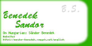 benedek sandor business card
