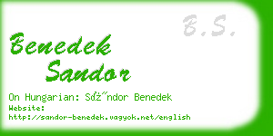 benedek sandor business card